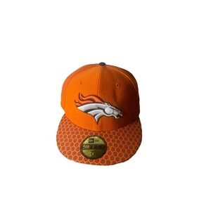 New Era‎ Denver Broncos NFL 5950 Sideline Historic Fitted Hat Orange Size 7 3/8